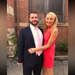 BeBe Bright Coral Cocktail Dress Size 8